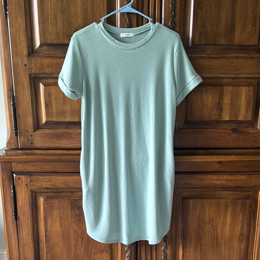 Cherish Mint Crewneck Tee Dress - NWOT - Medium